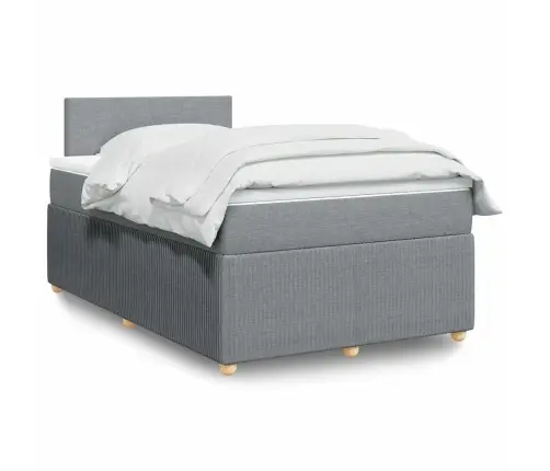 Lova Su Spyruoklėmis Ir Čiužiniu, Pilka, 120X200cm Audinys