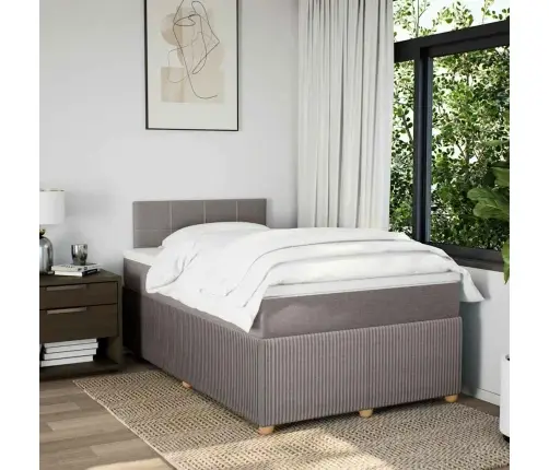 Lova Su Spyruoklėmis Ir Čiužiniu, Taupe, 120X200 cm Audinys Lova Su Spyruoklėmis Ir Čiužiniu, Taupe, 120X200 cm Audinys