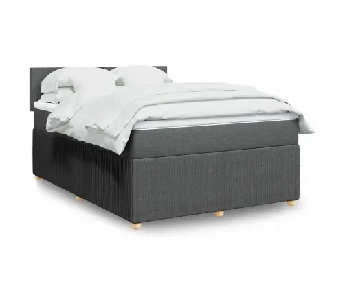 Atsperu Gulta Ar Matraci, Tumši Pelēka Audums, 140X190 Cm Vidaxl