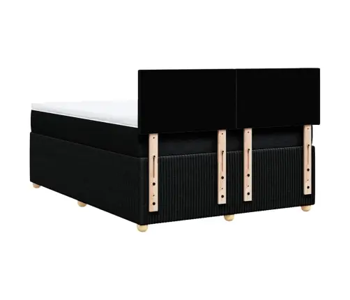 Lova Su Spyruoklėmis Ir Čiužiniu, Juodos, 140X190 cm Audinys