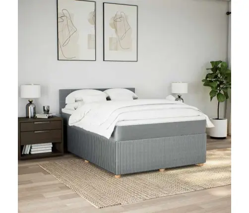 Kontinentaalvoodi Madratsiga, Helehall, 140X190 cm Kangas