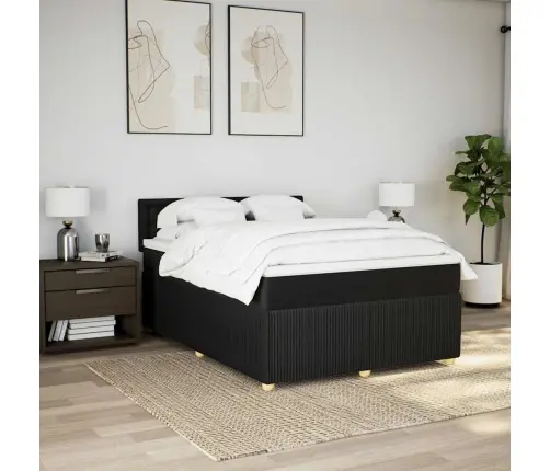 Kontinentaalvoodi Madratsiga,Must, 140X190 cm Kangas