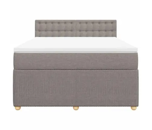 Lova Su Spyruoklėmis Ir Čiužiniu, Taupe, 140X190 cm Audinys