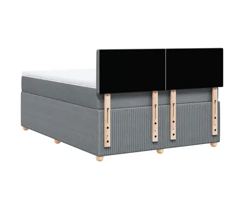 Lova Su Spyruoklėmis Ir Čiužiniu, Pilka, 140X200cm Audinys