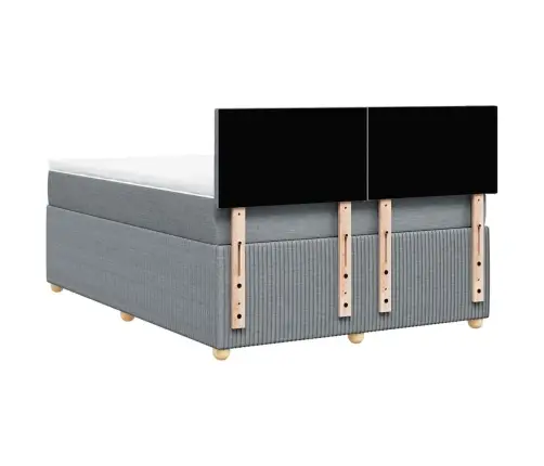 Lova Su Spyruoklėmis Ir Čiužiniu, Pilka, 160X200cm Audinys