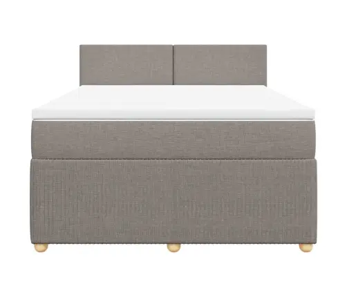 Atsperu Gulta Ar Matraci, Pelēkbrūns, 160X200 Cm, Audums Vidaxl