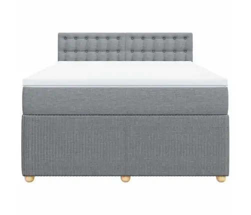 Atsperu Gulta Ar Matraci, Gaiši Pelēka Audums, 160X200 Cm Vidaxl