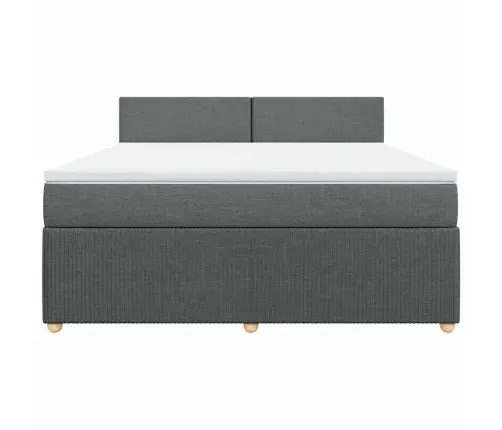 Atsperu Gulta Ar Matraci, Tumši Pelēks, 180X200 Cm, Audums Vidaxl
