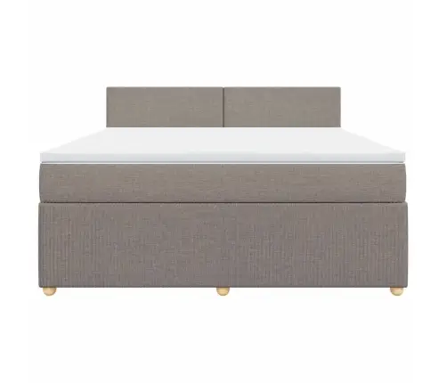 Atsperu Gulta Ar Matraci, Pelēkbrūns, 180X200 Cm, Audums Vidaxl