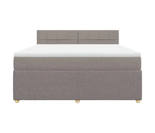 Atsperu Gulta Ar Matraci, Pelēkbrūns, 180X200 Cm, Audums Vidaxl