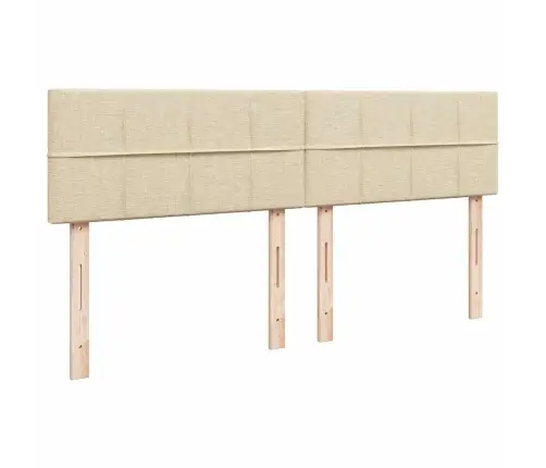 Lova Su Spyruoklėmis Ir Čiužiniu, Kreminė, 180X200 cm Audinys