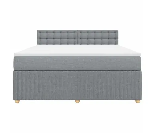 Lova Su Spyruoklėmis Ir Čiužiniu, Pilka, 180X200cm Audinys