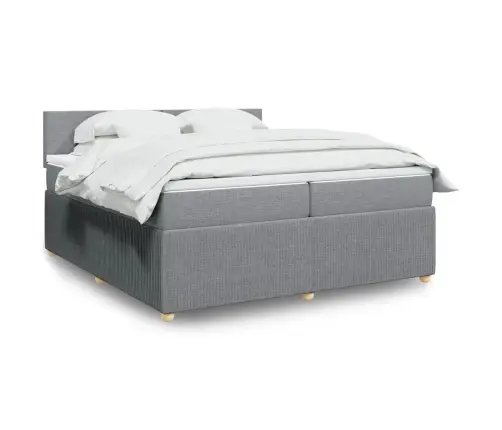 Kontinentaalvoodi Madratsiga, Helehall, 200X200 cm Kangas