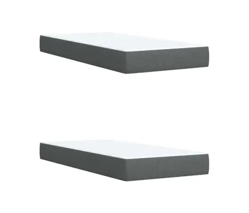 Atsperu Gulta Ar Matraci, Tumši Pelēka Audums, 200X200Cm Vidaxl