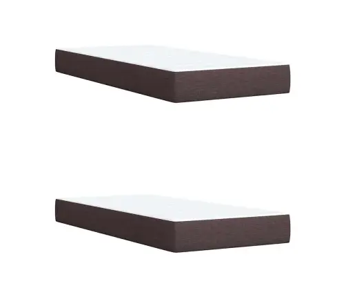 Atsperu Gultas Rāmis Ar Matraci, Tumši Brūna, 200X200Cm, Audums Vidaxl
