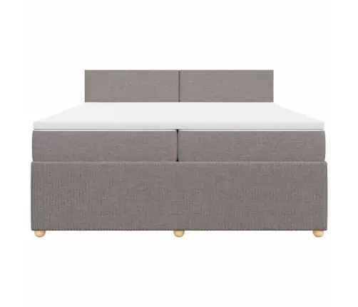 Lova Su Spyruoklėmis Ir Čiužiniu, Taupe, 200X200 cm Audinys