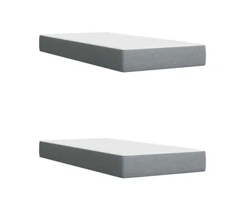 Atsperu Gulta Ar Matraci, Gaiši Pelēka Audums, 200X200Cm Vidaxl