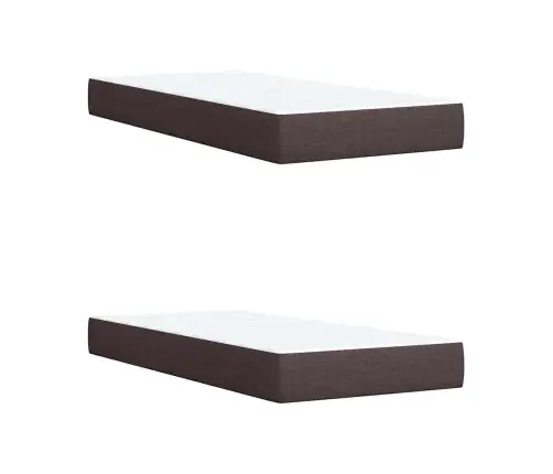 Atsperu Gultas Rāmis Ar Matraci, Tumši Brūna, 200X200Cm, Audums Vidaxl