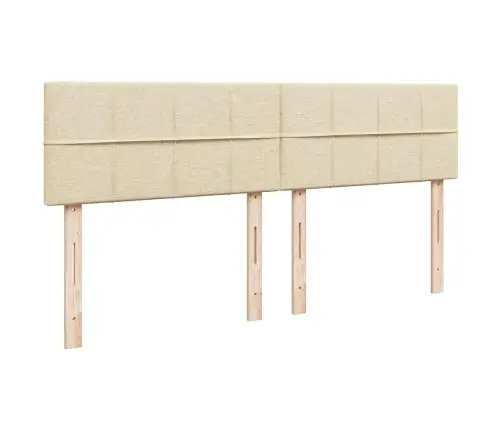 Lova Su Spyruoklėmis Ir Čiužiniu, Kreminė, 200X200 cm Audinys