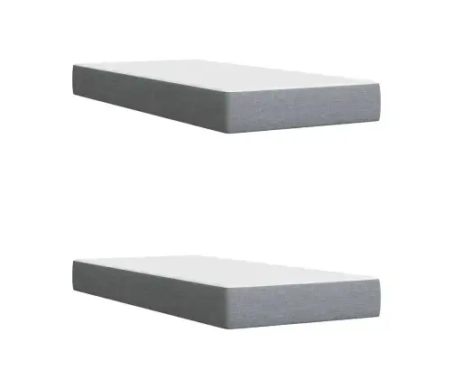 Atsperu Gulta Ar Matraci, Gaiši Pelēka Audums, 200X200Cm Vidaxl