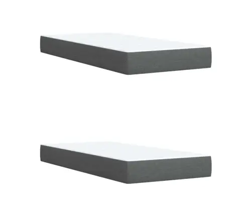 Atsperu Gulta Ar Matraci, Tumši Pelēka Audums, 200X200Cm Vidaxl