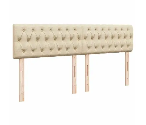 Lova Su Spyruoklėmis Ir Čiužiniu, Kreminė, 200X200 cm Audinys