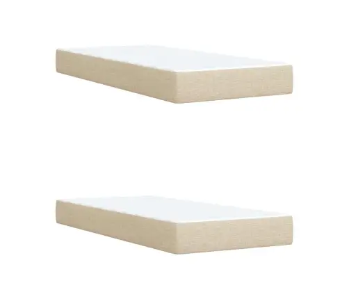 Lova Su Spyruoklėmis Ir Čiužiniu, Kreminė, 200X200 cm Audinys