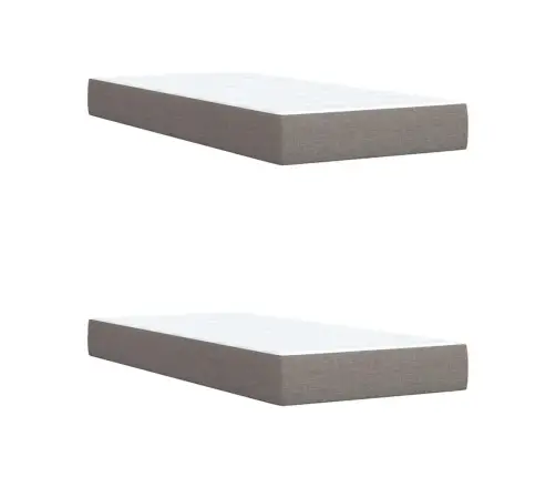 Atsperu Gultas Rāmis Ar Matraci, Pelēkbrūns, 200X200 Cm, Audums Vidaxl