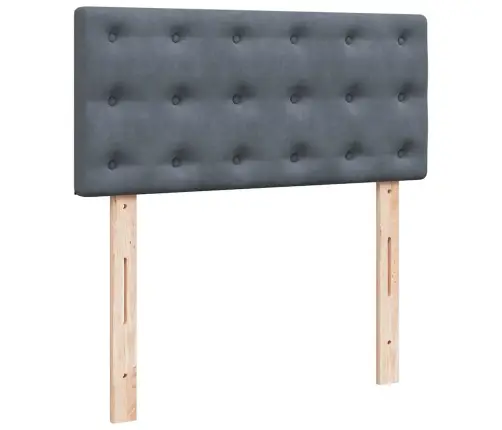 Atsperu Gulta Ar Matraci, Tumši Pelēka Samts, 80X200 Cm Vidaxl