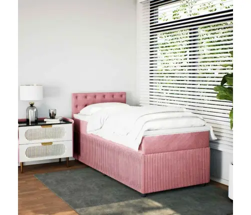Kontinentaalvoodi Madratsiga, Roosa, 80X200 cm Samet