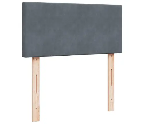 Atsperu Gulta Ar Matraci, Tumši Pelēka Samts, 90X190 Cm Vidaxl