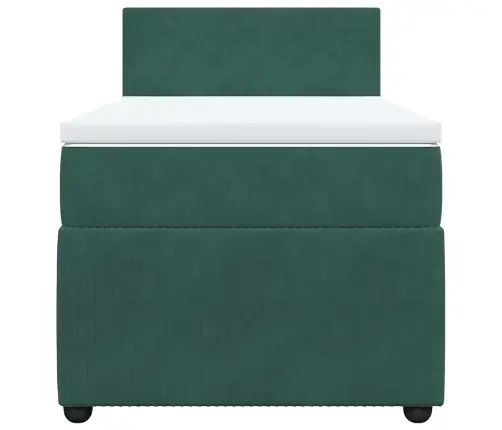 Atsperu Gulta Ar Matraci, Tumši Zaļš Samts, 90X190 Cm Vidaxl