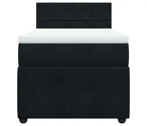 Atsperu Gulta Ar Matraci, Melna Samts, 90X190 Cm Vidaxl