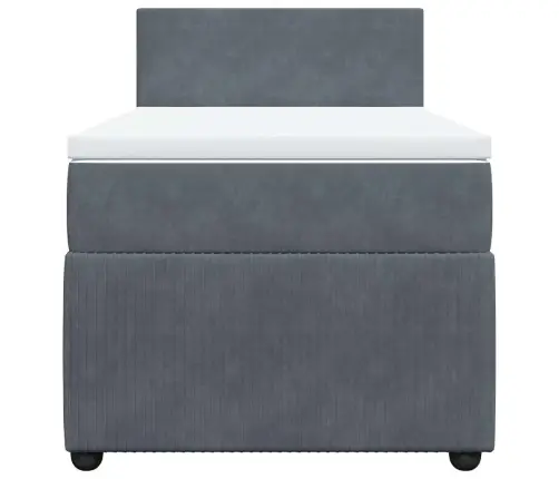 Kontinentaalvoodi Madratsiga, Tumehall, 90X200 cm Samet