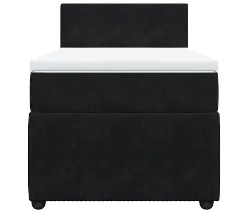 Atsperu Gulta Ar Matraci, Melna Samts, 90X200 Cm Vidaxl