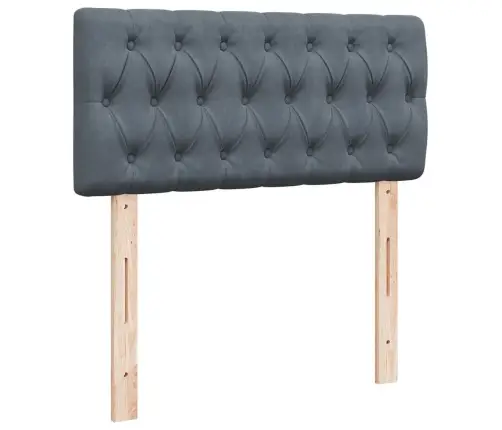 Lova Su Spyruoklėmis Ir Čiužiniu, Pilka, 90X200 cm Aksomas