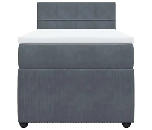 Kontinentaalvoodi Madratsiga, Tumehall, 90X200 cm Samet