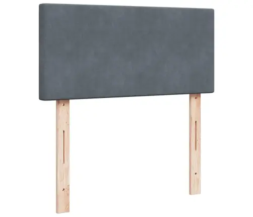 Atsperu Gulta Ar Matraci, Tumši Pelēka Samts, 100X200 Cm Vidaxl