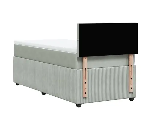 Kontinentaalvoodi Madratsiga, Helehall, 100X200 cm Samet