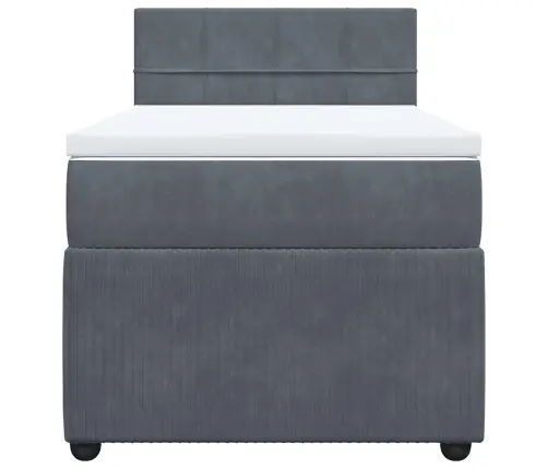 Atsperu Gulta Ar Matraci, Tumši Pelēka Samts, 100X200 Cm Vidaxl