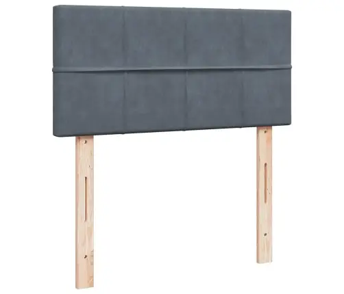 Atsperu Gulta Ar Matraci, Tumši Pelēka Samts, 100X200 Cm Vidaxl