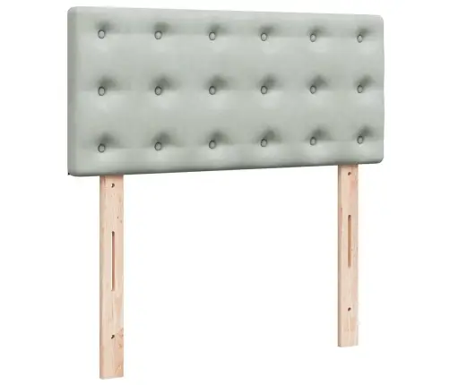 Kontinentaalvoodi Madratsiga, Helehall, 100X200 cm Samet