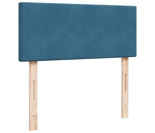 Atsperu Gulta Ar Matraci, Zils Samts, 120X190 Cm Vidaxl