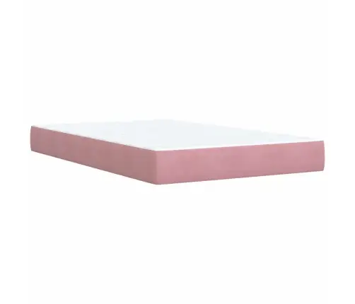 Atsperu Gulta Ar Matraci, Rozā Samts, 120X190 Cm Vidaxl