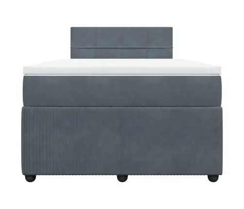 Atsperu Gulta Ar Matraci, Tumši Pelēks Samts, 120X190 Cm Vidaxl