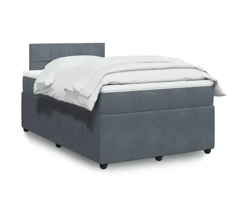 Atsperu Gulta Ar Matraci, Tumši Pelēks Samts, 120X190 Cm Vidaxl