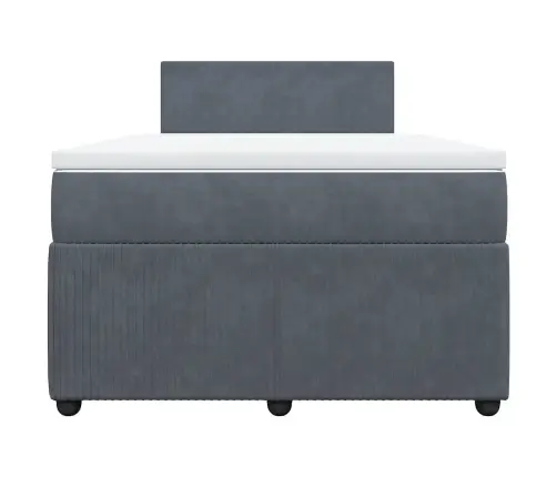 Atsperu Gulta Ar Matraci, Tumši Pelēka Samts, 120X200 Cm Vidaxl