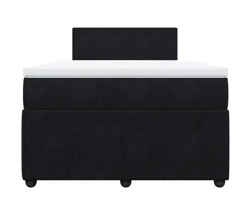 Kontinentaalvoodi Madratsiga, Must, 120X200 cm Samet