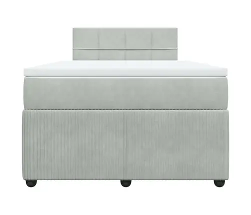 Atsperu Gulta Ar Matraci, Gaiši Pelēka Samts, 120X200 Cm Vidaxl