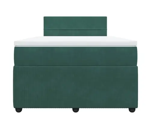 Atsperu Gulta Ar Matraci, Tumši Zaļš Samts, 120X200 Cm Vidaxl